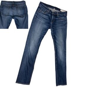 Rag & Bone Dre Slim Boyfriend Women 27 Blue Pike Faded Denim Jeans NWoT USA